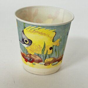 2008 Dixie 3 Oz Paper Bath Cups Tropical Fantasy Fish Discontinued 90% Full